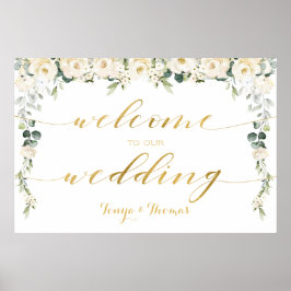 White Peony Epiphany Willkommen auf unserer Hochze Poster