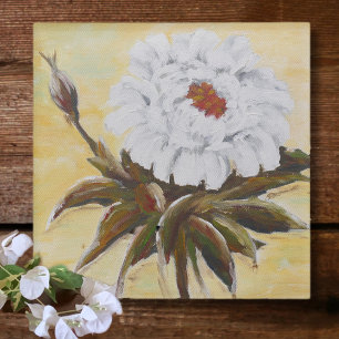 White Peony Glasuntersetzer