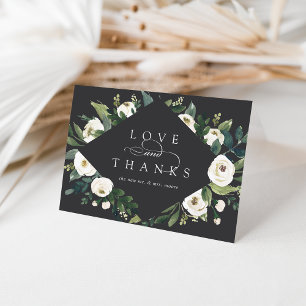 White Peony   Hochzeit von Wasserfarben Dankeskarte