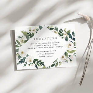 White Peony   Hochzeitsempfang für Wasserfarben Begleitkarte