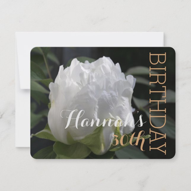 White Peony Invitation de fête du 30e anniversaire (Devant)