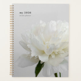 White Peony Minimalist Planner Planer