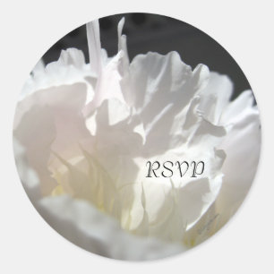 White Peony Petals UAWG Wedding Einladung Siegel Runder Aufkleber