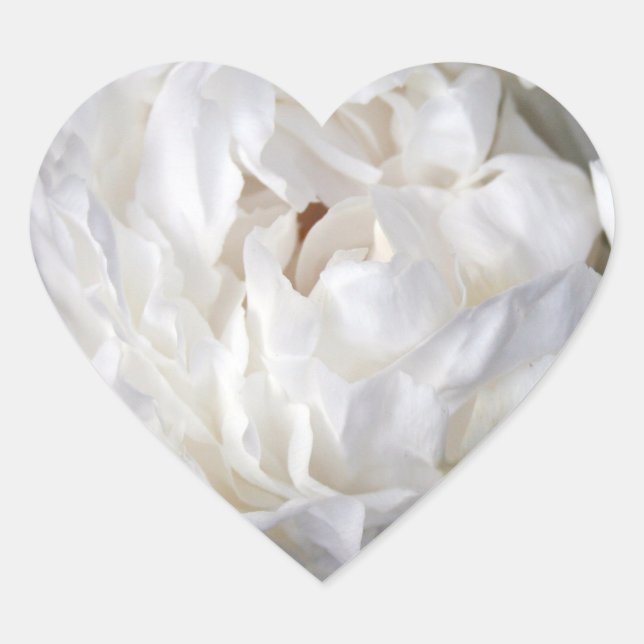 White Peony - Stickers Coeur (Devant)