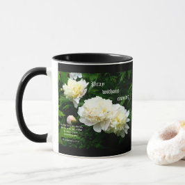 White Peony Trio, 1 Thessaloniker 5:17-18 Tasse