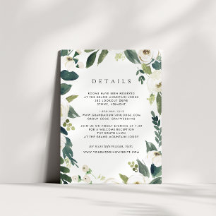 White Peony   Watercolor Floral Wedding Details Begleitkarte