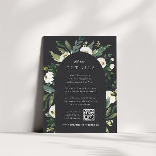 White Peony   Watercolor Floral Wedding Details Begleitkarte