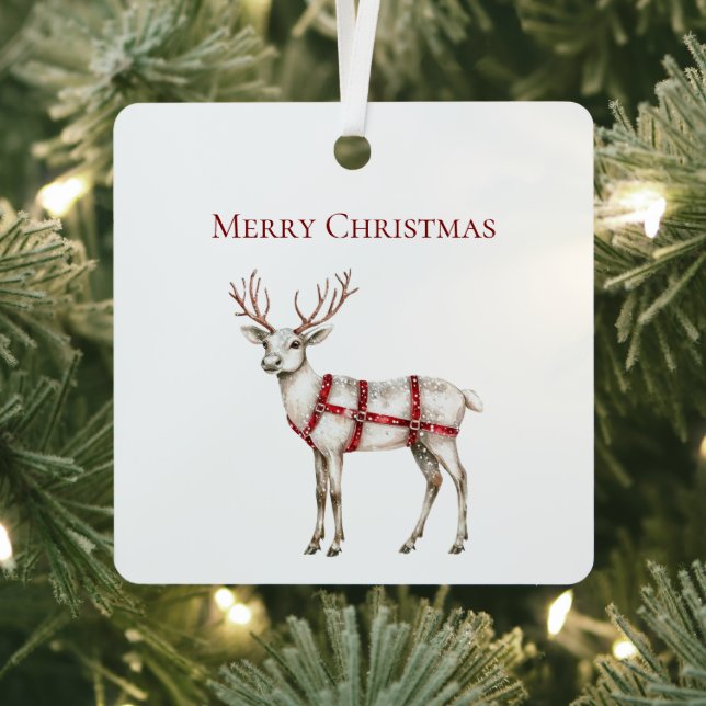 White Peppermint Hirsch Ornament Aus Metall (InSitu)