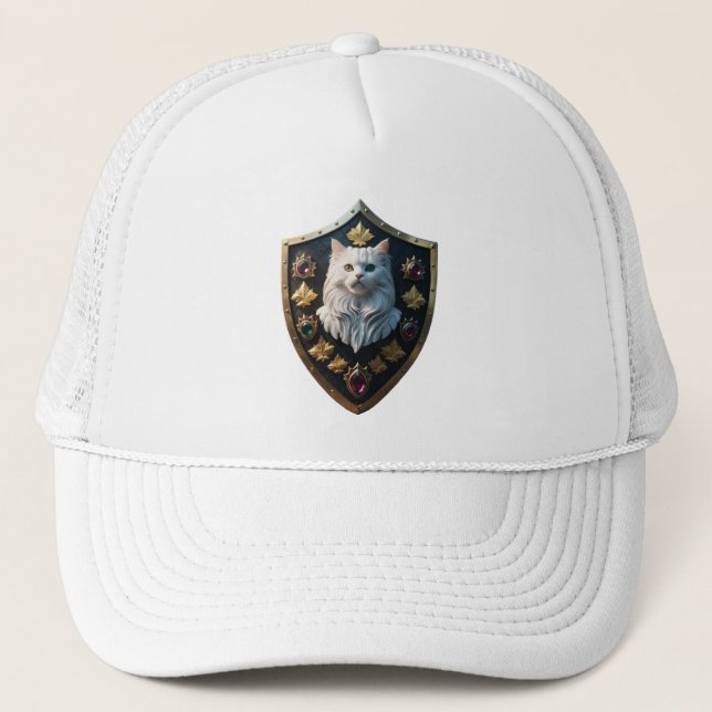 White Persian Shield Baseball Cap Truckerkappe (Vorderseite)