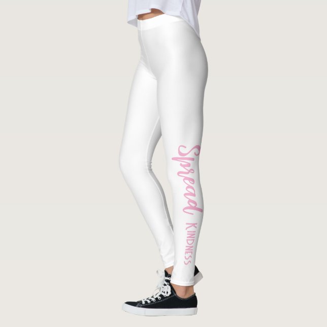 White Personalized Leggings Spread Kindness (Links)