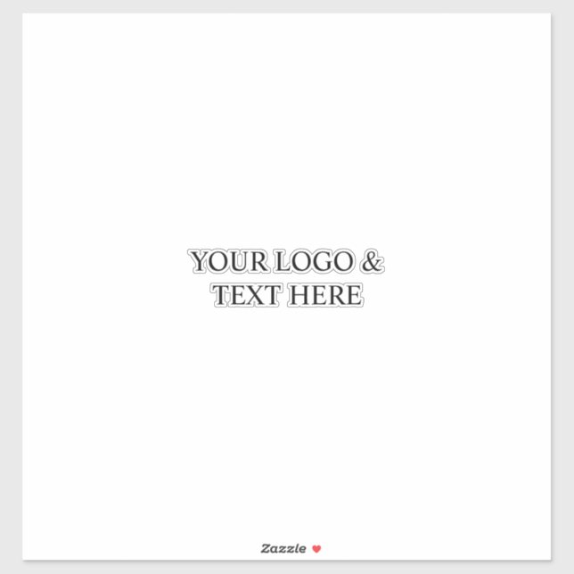 White Personalized – Your Logo & Text Here Aufkleber (Blatt)
