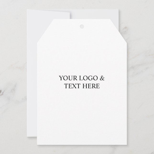 White Personalized – Your Logo & Text Here Dankeskarte (Vorderseite)