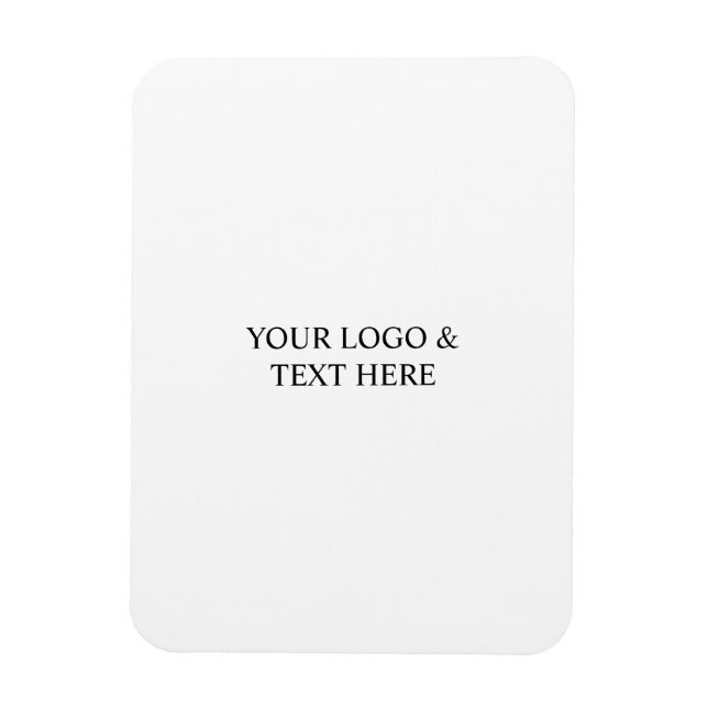 White Personalized – Your Logo & Text Here Magnet (Vertikal)
