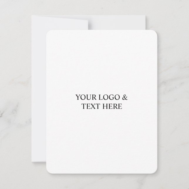 White Personalized – Your Logo & Text Here Mitteilungskarte (Vorderseite)