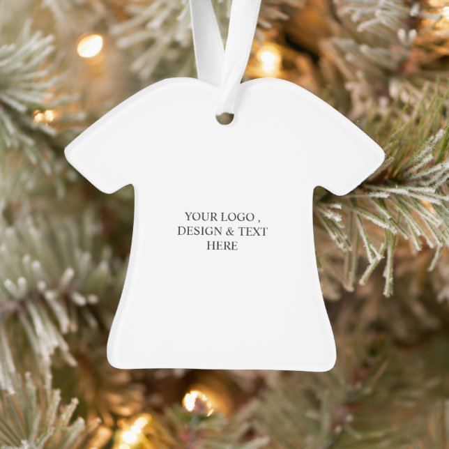 White Personalized – Your Logo & Text Here Ornament (Baum)