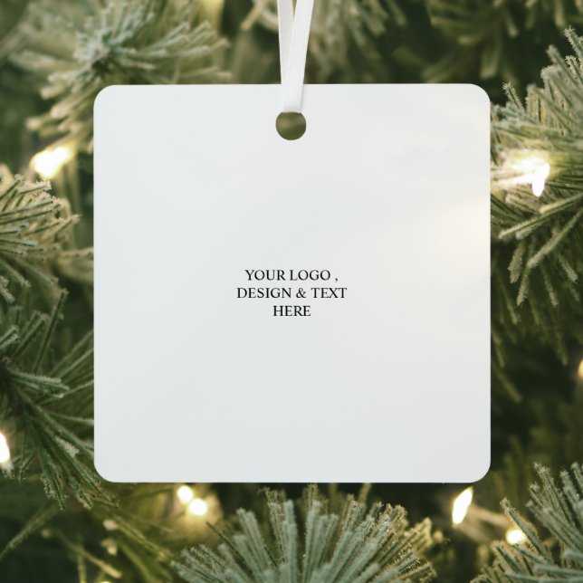 White Personalized – Your Logo & Text Here Ornament Aus Metall (InSitu)