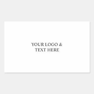 White Personalized – Your Logo & Text Here Rechteckiger Aufkleber