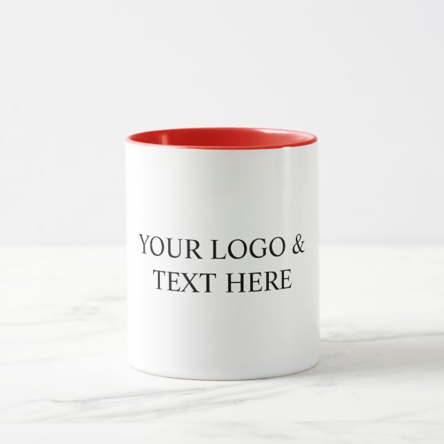 White Personalized – Your Logo & Text Here Tasse (Zentrum)
