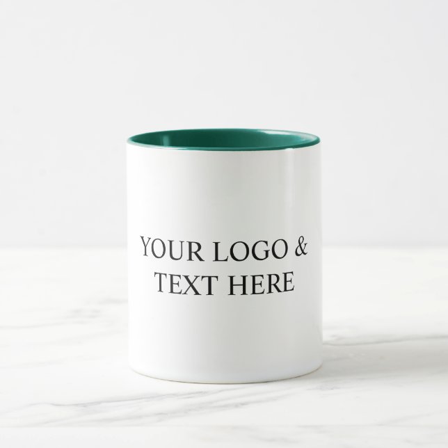 White Personalized – Your Logo & Text Here Tasse (Zentrum)