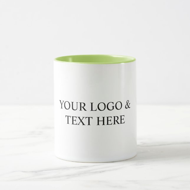 White Personalized – Your Logo & Text Here Tasse (Zentrum)