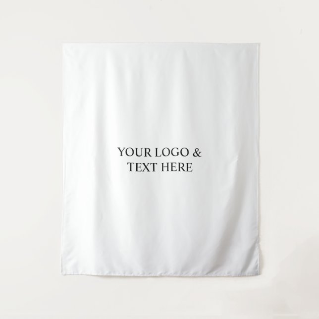 White Personalized – Your Logo & Text Here Wandteppich (Vorderseite)