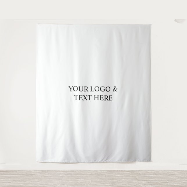 White Personalized – Your Logo & Text Here Wandteppich (Vorderseite)