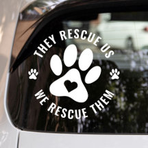 White Pet Lover wir retten sie Auto Window Decal