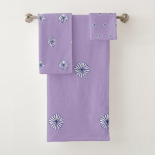 White Petals Lavender Gift Wohngestaltung Badhandtuch Set