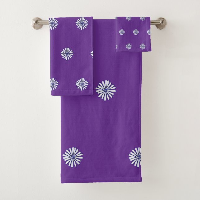 White Petals Lila Geschenke Wohngestaltung Badhandtuch Set (Insitu)