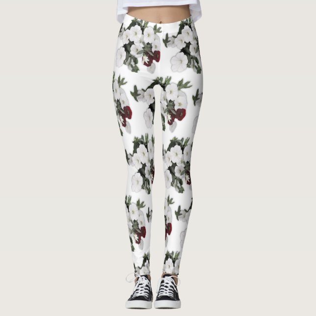 White Petunia Leggings (Vorderseite)