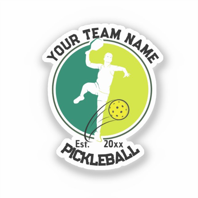 White Pickleball Club Team Player Pickler Custom Aufkleber (Vorderseite)