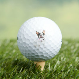 White Pied Frenchie French Bulldog Golfball