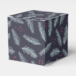 White Pine Boughers Feathers Holly Berries Weihnac Geschenkschachtel
