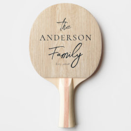 White Pine Hand Written Family Name Tischtennis Schläger