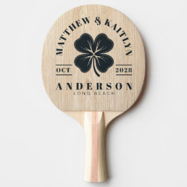 White Pine Irish Lucky Clover Wedding Crest Tischtennis Schläger
