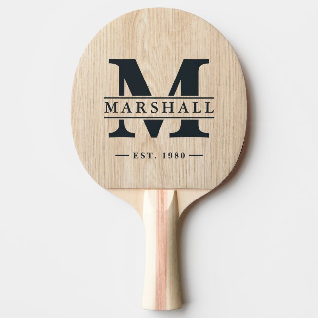White Pine Monogram & Name Overlay Tischtennis Schläger (Vorderseite)