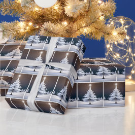 White Pine Tree und Star Geschenkpapier