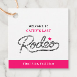 White Pink Last Rodeo Bachelorette Party Geschenkanhänger