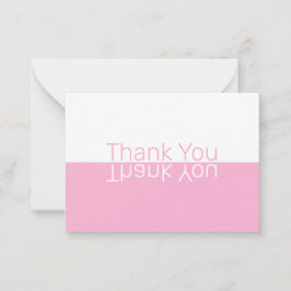 White & Pink Reflection Moderne Custom Vielen Dank Mitteilungskarte