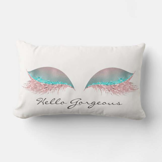 White Pink Tiffany Makeup Lashes Lendenkissen (Vorderseite)