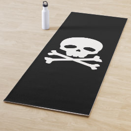 White Pirate Skull auf schwarzem Hintergrund Yogamatte