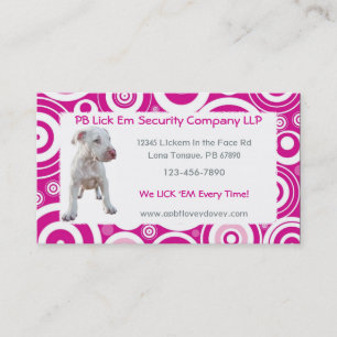 White Pitbuls Puppy Business Cards Visitenkarte