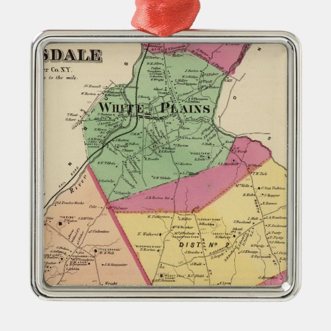 White Plains, Scarsdale Städte Ornament Aus Metall (Vorne)