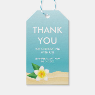White Plumeria Blume Beach Hochzeit Vielen Dank Geschenkanhänger