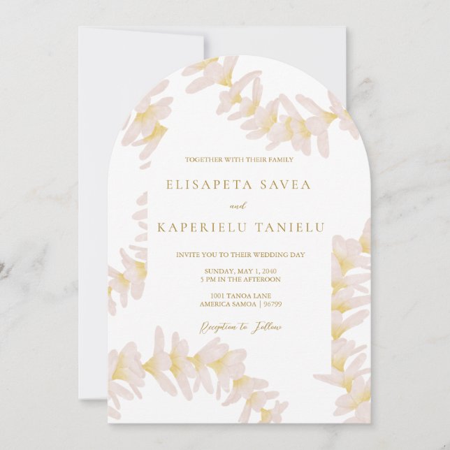 White Plumeria Invitation (Devant)