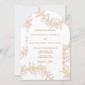 White Plumeria Invitation Einladung