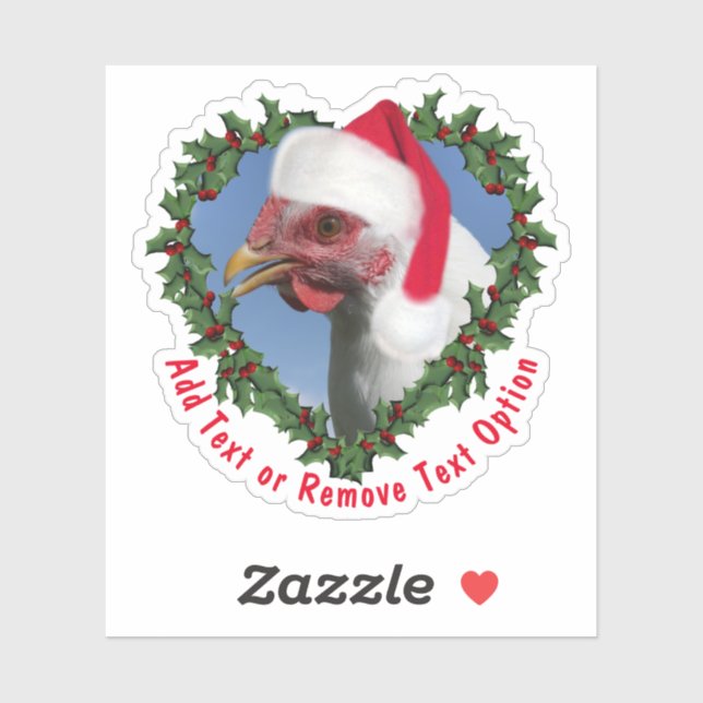 White Plymouth Rock Chicken Wreath Weihnachten Aufkleber (Blatt)
