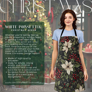 White Poinsettia Christmas Design Schürze