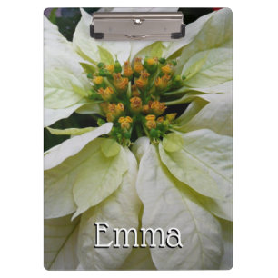 White Poinsettia Elegante Weihnachtsfeiertage Klemmbrett
