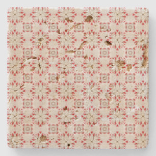 White Poinsettias Pattern Weihnachten Steinuntersetzer